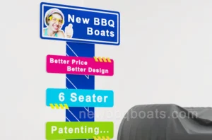 New BBQ Boats brand sign for bbq boat for sale, 6 seater patented design with better price and better design